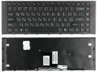 Клавиатура для ноутбука Sony Vaio VPC-EA, черная c черной рамкой
