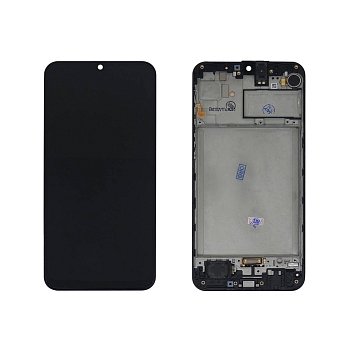 Дисплей Samsung M215F, M307F (M21, M30s) в рамке (черный) сервисный ориг 100% Super AMOLED