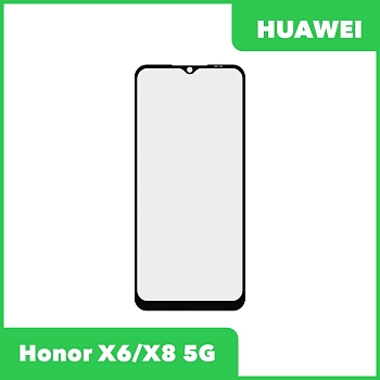 Стекло + OCA плёнка для переклейки Huawei Honor X6, X8 5G (черный)