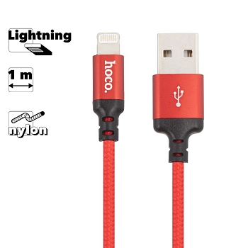 USB кабель Hoco X14 Times Speed Lightning Charging Cable, 1 метр, (черный с красным)