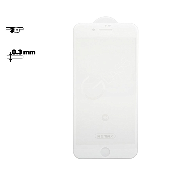 Защитное стекло Remax Medicine Glass GL-27 для телефона Apple iPhone 7 Plus, 8 Plus с рамкой, белое